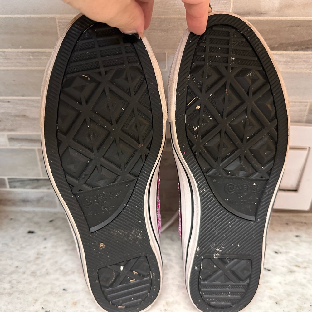 Glittery Pink and Silver High-Top Sneakers - Picture 4 of 4